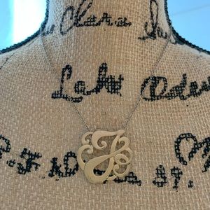Monogrammed J gold necklace